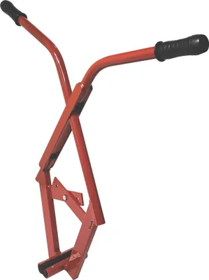 A red curb grabber tool is shown against a white background.