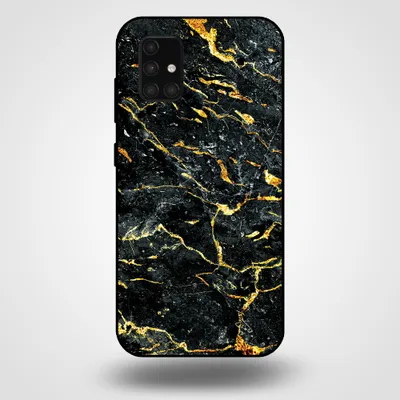 Produktbild von Smartphonica Handytasche für Samsung Galaxy A71 5G mit Marmordruck - TPU Rückseite Fall Marmor Design - Gold Schwarz