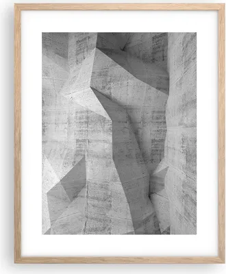 Produktbild von Gerahmtes Poster - Rahmen in heller Eiche - Beton Wand Grau - 40x50 cm - Wand Bild - Wanddeko - Wandbilder - Kunstposter - Wandposter - Bilderrahmen - Bilder - Kunstdruck - Wandbild - P2NPA40x50-4183