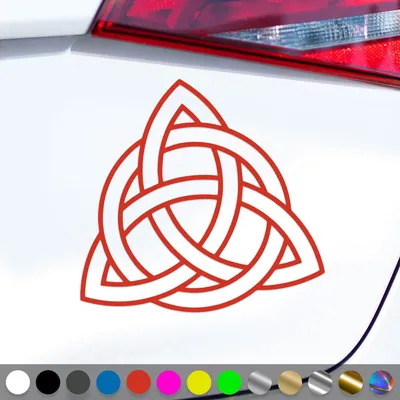 Produktbild von PantherPixel Keltischer Knoten Aufkleber Triqueta Kelten Sticker Auto Geschenkidee Farbe Rot
