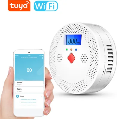 Image de Capteur électrochimique portable Tuya CO Tester Écran LCD Détecteur de monoxyde de carbone avec alarme sonore et rappel de pile faible