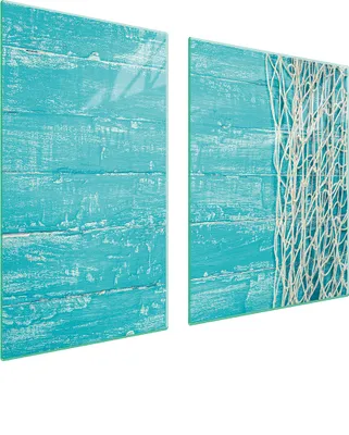 Produktbild von Glasplatte und Schneidebrett 100x52 Türkis