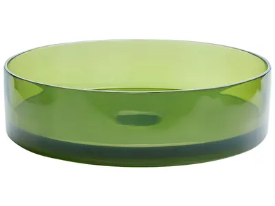 Produktbild von BELIANI Waschbecken Grün Mineralwerkstoff Rund ⌀ 36 cm mit Klickverschluss Stöpsel Badezimmer Ausstattung Waschschale Waschtisch Aufsatzwaschbecken