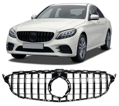 Produktbild von Facelift Kühlergrill Schwarz Glanz passt für Mercedes C-Klasse W205 S205 Mopf ab 2018 +Kamera auf Sport-Panamericana GT