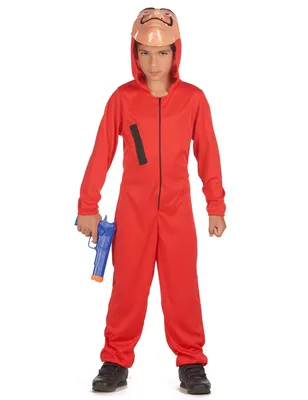 Produktbild von Bankräuber-Kostüm für Kinder Film-Kostüm rot-schwarz - 110-122 (4-6 Jahre)