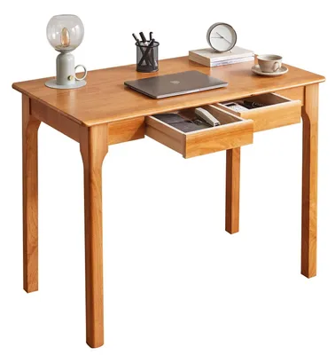 Immagine prodotto di Scrivania in legno massello con 2 cassetti, 100 cm, in stile mid-century modern
