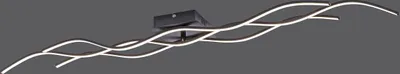 Zdjęcie produktu dla Lampa sufitowa LED, wzór fali, czarna, długość 137,5 cm
