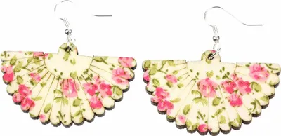 Produktbild von Fächer Ohrringe Fächerohrringe Ohrringe Miniblings Hänger Holz Romantik Blumen
