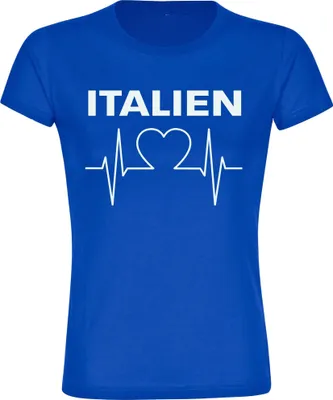 Produktbild von multifanshop Damen T-Shirt - Italien - Herzschlag, blau, Größe XXL