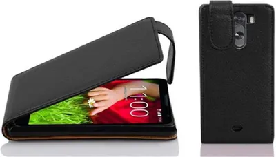 Produktbild von Cadorabo Schutzhülle für LG G2 MINI Hülle in Schwarz Flip Etui Handyhülle Case Cover Kunstleder