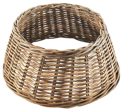 Produktbild von Kobolo Weihnachtsbaumkragen Baumkragen aus Rattan geflochten Kubu Grey Christbaumständer Abdeckung Weihnachtsbaum Rock Baumverkleidung Weihnachtsdeko