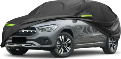 Produktbild von Autoabdeckung fš¹r Mercedes-Benz GLA 2013-2023 210D-PU Outdoor Vollabdeckung Ganzjahres-Wasserdicht Winddicht Sonnenschutz mit Fahrertš¹r Rei?verschluss Schwarz