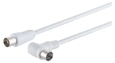 Produktbild von Antennenkabel, Winkel/ Gerade, >80 dB, weiß, 7,5m