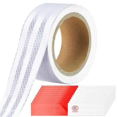 Productafbeelding van Reflecterende tape, 10 m x 5 cm, zelfklevend, hoge intensiteit, reflecterende banden voor weg, fiets, helm, motorfiets, auto reflecterende stickers