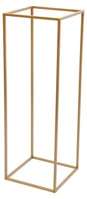 Produktbild von Metall Blumenständer Set 10 Stück - Rechteckiger Hochzeits Centerpiece Ständer - Hoher Zylindervasenhalter - Tischdeko für Party und Bankett - Gold