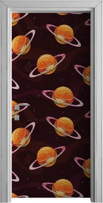 Produktbild von Tür Selbstklebende 90x210 cm Türfolie Türtapete Klebefolie - Essen Planet Burger