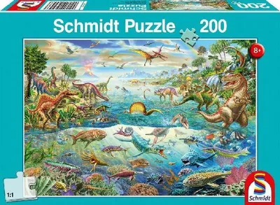 Produktbild von 200 Teile Schmidt Spiele Kinder Puzzle Entdecke die Dinosaurier 56253