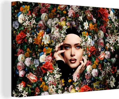 Zdjęcie produktu dla OneMillionCanvasses® - Obrazy na płótnie - 140x90 cm, Kwiat - Kobiety - Portret - Botaniczny, Dekoracja ścienna - Zdjęcie na płótnie - Obraz na drewnianej ramie