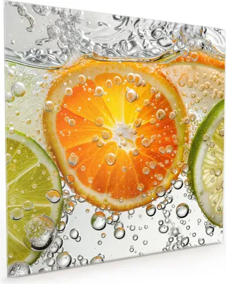 Produktbild von Küchenrückwand Spritzschutz Glas mit Motiv Frucht Spritzer 40 x 40 cm