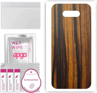 Produktbild von apgo Rückseite Schutzfolie, Skin, kompatibel mit LG Q31, Hinten Displayschutzfolie aus Vinylfolie, kratzfest, einfache Montage - Tigerwood