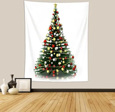 Produktbild von Weihnachtsbaum Wandteppich, Polyester Wandteppich Wandteppich Geschenke Für Weihnachten Dekor, Geburtstag Und Raum Dekor Etc (150x130cm,Farbe 1)