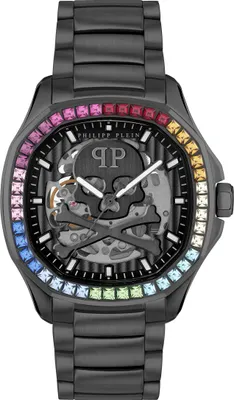 Produktbild von Philipp Plein PWRAA0823 $KELETON $PECTRE Automatik schwarz Edelstahl Herren Uhr