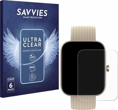 Produktbild von 6x Für Huami Amazfit Bip 3 Pro Schutzfolie Savvies Displayschutz Display Schutz Folie Klar Transparent