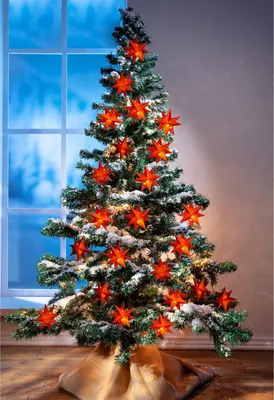Produktbild von LED-Lichterkette Sterne rot 1,35m Weihnachtsdeko Leuchtdekoration Batterie