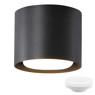 Produktbild von ZMH  LED Aufbauspot Schwarz Aufbaustrahler  Rund 5W kleine Deckenleuchte Aufputz GX53 3000K Aufbauleuchte  schwenkbar für Wohnzimmer Treppenhaus Flur