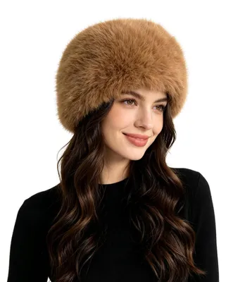 Immagine prodotto di Cappello da donna, invernale, con fodera in ecopelliccia, color cammello