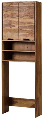 Immagine prodotto di MASSIVMOEBEL24 | Mobile lavatrice in legno di sheesham 64x26x193 sabbiato naturale MALMÖ 2 #250