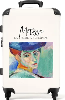 Produktbild von NoBoringSuitcases.com® Großer Koffer - Kunst - Matisse - Porträt - Frau - Pastell - Kombinationsschloss TSA - Hartschalen Trolley 4 Rollen - 72 liter - Reisekoffer - 66 cmKoffer Mittelgroß 67x43x25 cm, 72L,