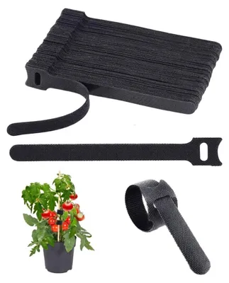 Productafbeelding van 100 Stuks Verstelbare Plantbinders met Klittenband 10 x 100 mm Zwart