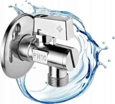 Immagine prodotto di Valvola a sfera a squadra per rubinetto acqua con filtro 1/2 - 3/8