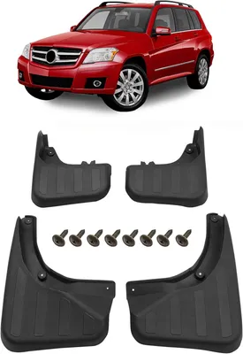 Produktbild von Schmutzfänger, 4er-Set Schmutzfänger-Kit Spritzschutz Schmutzfänger mit Befestigungssatz, passend für Mercedes GLK X204 2008-2015