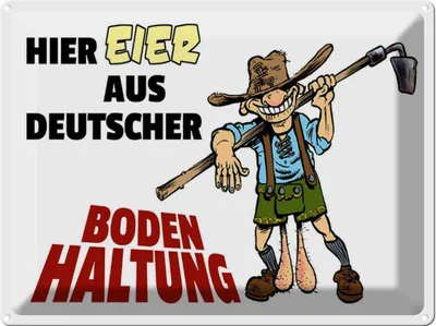 Produktbild von vianmo Blechschild 30x40 cm Hier Eier aus deutscher Bodenhaltung Spruch Zitat