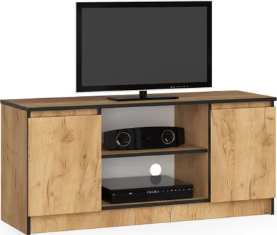 Produktbild von TV Schrank AKORD Fernsehkommode 120 cm Eiche Craft 2 Türen B120 x H55 x T40 cm