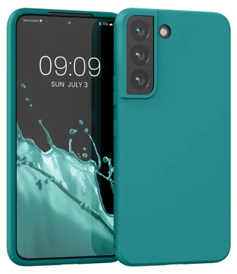 Produktbild von kwmobile Handyhülle für Samsung Galaxy S22 Hülle - TPU Case - Kabelloses Laden - Schutzhülle Cover in Petrol matt