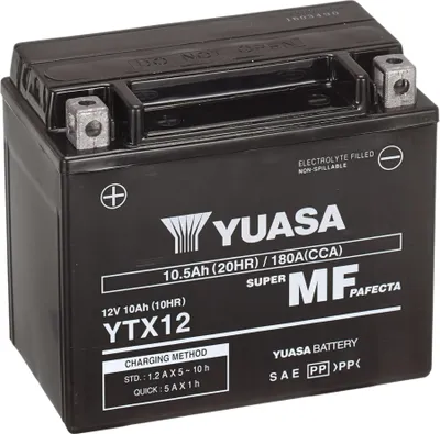 Produktbild von YUASA YTX12 WC 12V 10,5Ah/C20 - 180A (EN) Motorradbatterie WF
