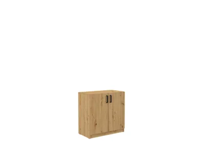 Produktbild von Unterschrank MALEX 80 cm – Kommode, Schrank mit 2 Türen, Stauraummöbel für Wohnzimmer, Büro, Eiche Artisan