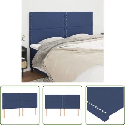 Produktbild von The Living Store Kopfteile 4 Stk. Blau 90x5x78/88 cm Stoff