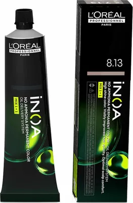 Image de inoa colour 8.13 blond clair doré cendré 60 gr, Loreal