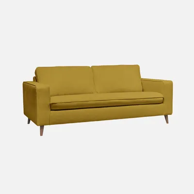Immagine prodotto di sweeek - Divano letto a 3 posti con materasso spesso 12 cm - Giallo senape