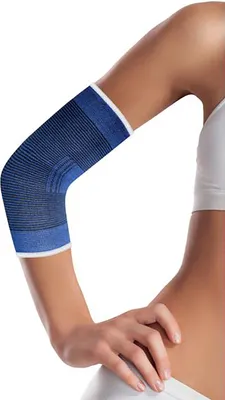 Produktbild von ELLBOGENBANDAGE Gr.-L elastisch Blau Tennisarm Sportbandage Ellbogenstütze Ellbogenschutz Ellbogen Stütze Bandage (Größe L - 06)