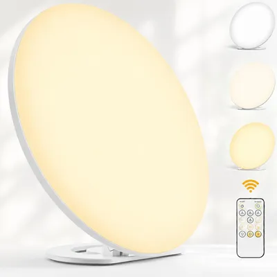 Produktbild von Ferngesteuerte Phototherapielampe, 13.000 Lux, UV-freie LED-Leuchtstofflampe, 5 Helligkeitsstufen/3 Farbtemperaturen/4 Timer, mit Memory-Funktion