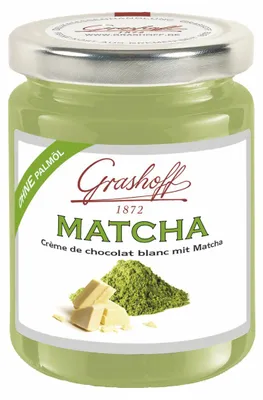 Obrázek produktu pro Grashoff, bílá čokoláda, čokoládová krém s matcha čajem, 250g