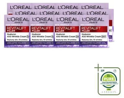 Produktbild von 12 x L'Oréal Paris Revitalift Filler Anti-Rimpel Dagcreme - 50 ml - Großpackung - 12 Stücke