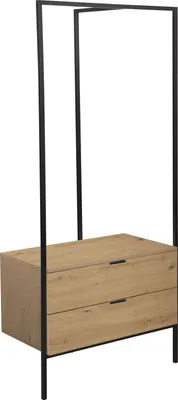 Produktbild von trendteam Kompaktgarderobe Jody Eiche Nachbildung/Metall Schwarz B/H/T 85/190/47 cm