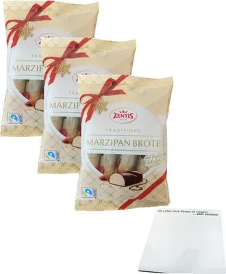 Produktbild von Zentis Marzipan Brote 4x25g 3er Pack (3x100g Beutel) + usy Block