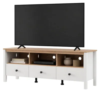 Produktbild von Tiarno - TV-Schrank, 143x40x54h cm, Weiß Matt, 3 Schubladen
